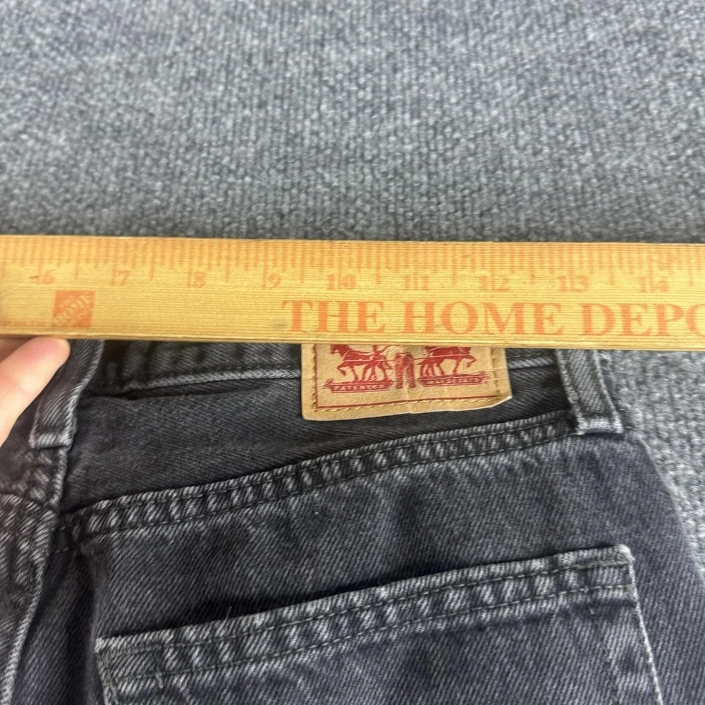 Levis 94 Baggy Jeans Womens 26 Black Charcoal Wash Relaxed Straight Denim - Picture 6 of 8